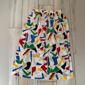 Vintage haberdashery 70s Bright Abstract Pattern Skirt Size 12